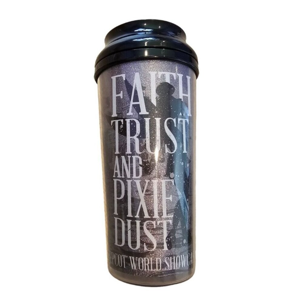 Disney Epcot World Showcase Faith Trust Pixie Dust Tinkerbell Glitter Tumbler